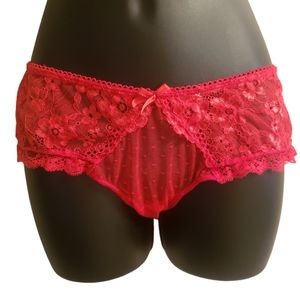 New Secret Treasures Intimates Red Floral Lace Seethru Panties